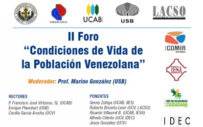CDCH-UCV invita al II Foro: “Condiciones de Vida de la Población Venezolana”