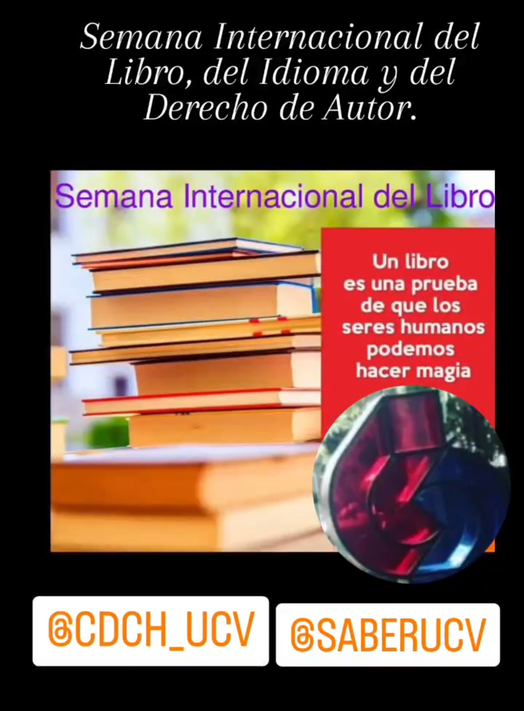 Del 23 al 29 de Abril se celebra la Semana Internacional del Libro, del Idioma y del Derecho de Autor